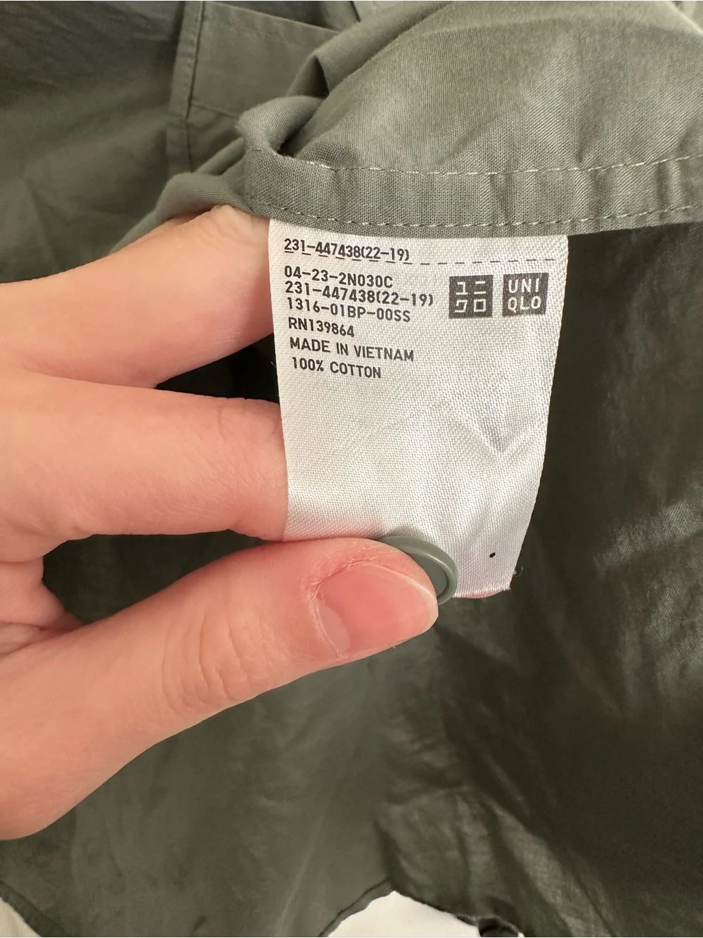 UNIQLO U Women’s Oversized Half-Sleeve Shirt Green L - Picture 6 of 7